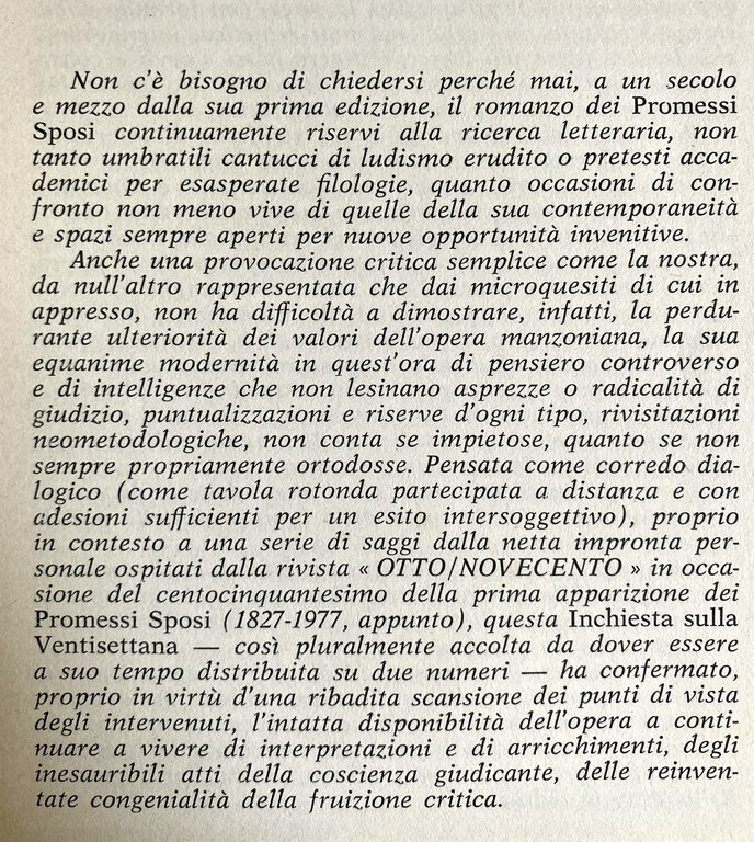 INCHIESTA SULLA VENTISETTANA: UN PROBLEMA MANZONIANO. A CURA DI CLAUDIO …
