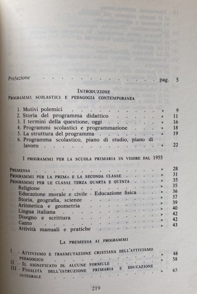 INDAGINE DI VERIFICA DEI PROGRAMMI DIDATTICI PER LA SCUOLA PRIMARIA