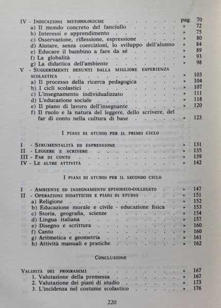 INDAGINE DI VERIFICA DEI PROGRAMMI DIDATTICI PER LA SCUOLA PRIMARIA