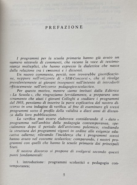 INDAGINE DI VERIFICA DEI PROGRAMMI DIDATTICI PER LA SCUOLA PRIMARIA