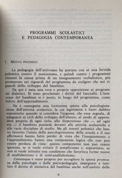 INDAGINE DI VERIFICA DEI PROGRAMMI DIDATTICI PER LA SCUOLA PRIMARIA