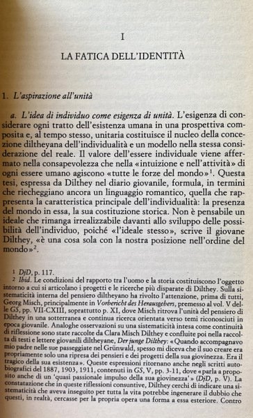 INDIVIDUALITÀ E AUTOBIOGRAFIA IN DILTHEY