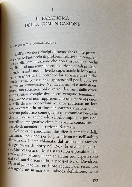 INTERPRETAZIONE, COMUNICAZIONE, VERITÀ SAGGIO SUL PRINCIPIO DI CARITÀ NELLA FILOSOFIA …