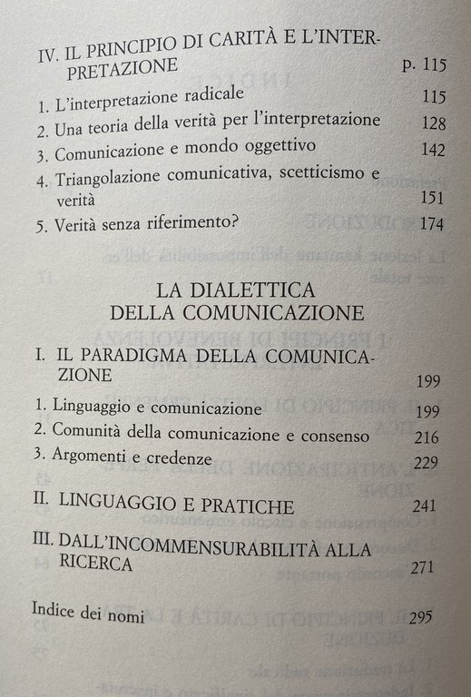 INTERPRETAZIONE, COMUNICAZIONE, VERITÀ SAGGIO SUL PRINCIPIO DI CARITÀ NELLA FILOSOFIA …