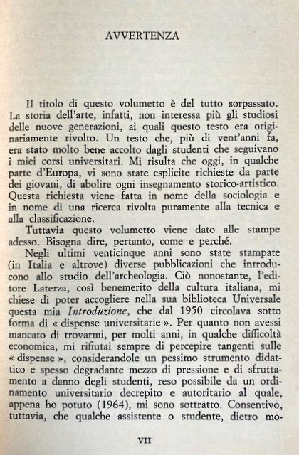 INTRODUZIONE ALL'ARCHEOLOGIA CLASSICA COME STORIA DELL'ARTE ANTICA