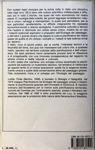 INTRODUZIONE ALL'ECOLOGIA DEL PAESAGGIO. A CURA DI RITA COLANTONIO VENTURELLI