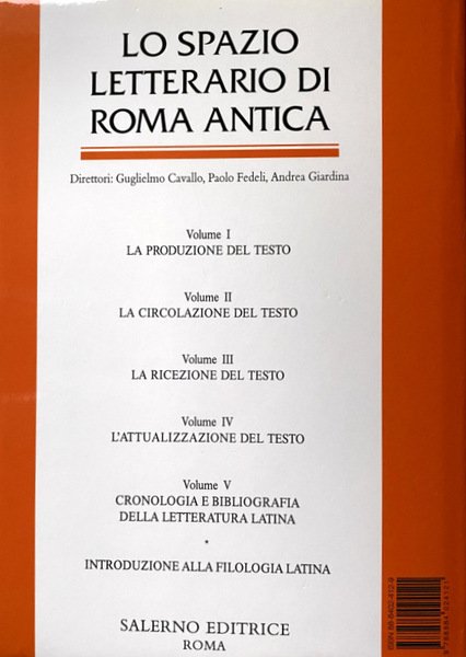 INTRODUZIONE ALLA FILOLOGIA LATINA. A CURA DI FRITZ GRAF. PRESENTAZIONE …