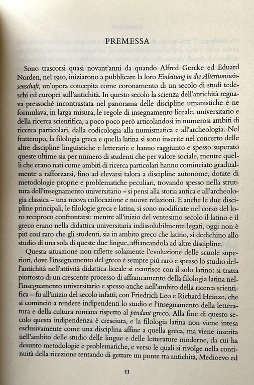 INTRODUZIONE ALLA FILOLOGIA LATINA.