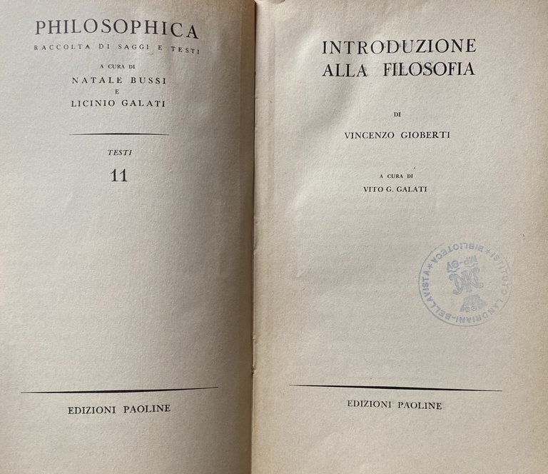 INTRODUZIONE ALLA FILOSOFIA