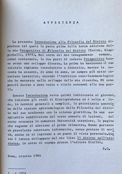 INTRODUZIONE ALLA FILOSOFIA DEL DIRITTO