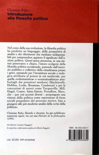 INTRODUZIONE ALLA FILOSOFIA POLITICA