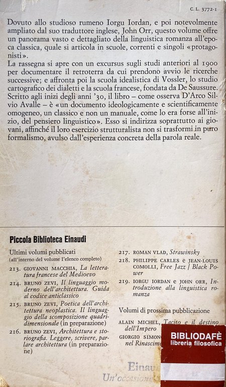 INTRODUZIONE ALLA LINGUISTICA ROMANZA