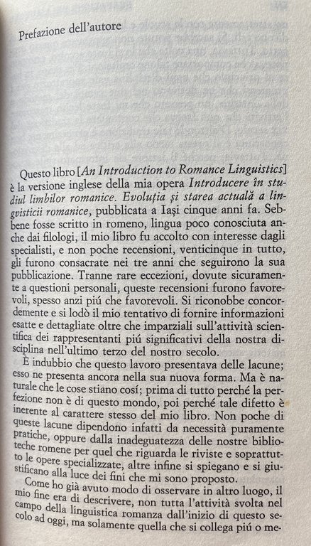 INTRODUZIONE ALLA LINGUISTICA ROMANZA