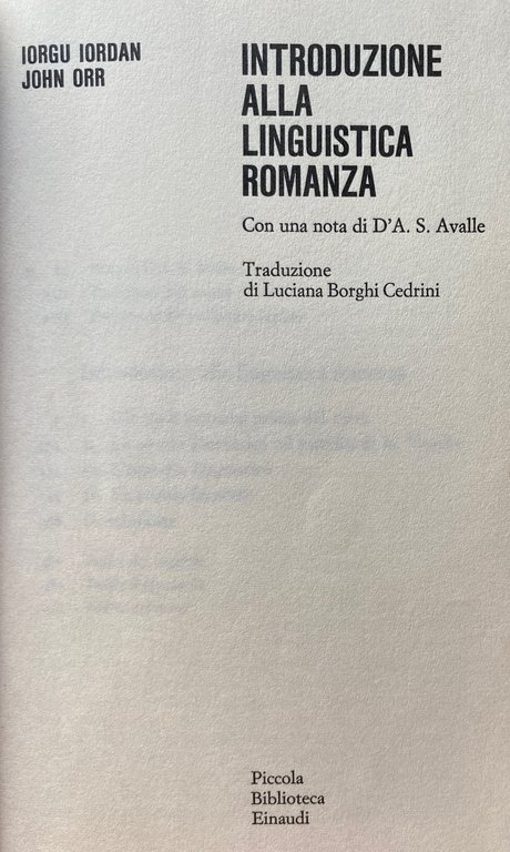 INTRODUZIONE ALLA LINGUISTICA ROMANZA