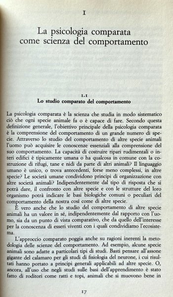 INTRODUZIONE ALLA PSICOLOGIA COMPARATA