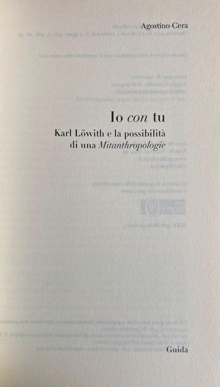 IO CON TU. KARL LÖWITH E LA POSSIBILITÀ DI UNA … | Immagine Gallery 6