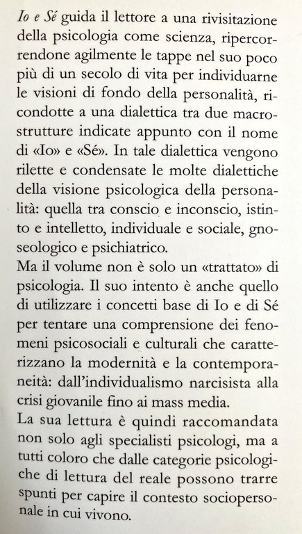IO E SÉ PSICOLOGIA DELLA PERSONALITÀ E CONTRADDIZIONI DI CULTURA | Immagine Gallery 3