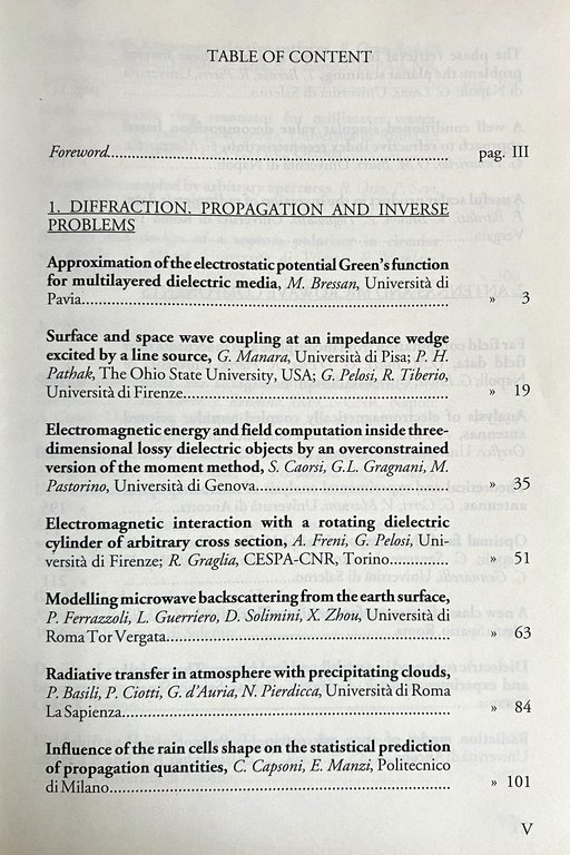 ITALIAN RECENT ADVANCES IN APPLIED ELECTROMAGNETICS