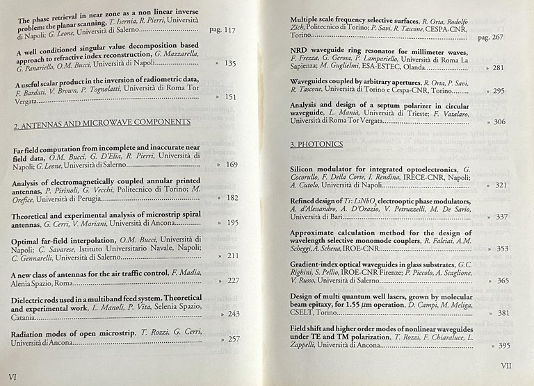 ITALIAN RECENT ADVANCES IN APPLIED ELECTROMAGNETICS