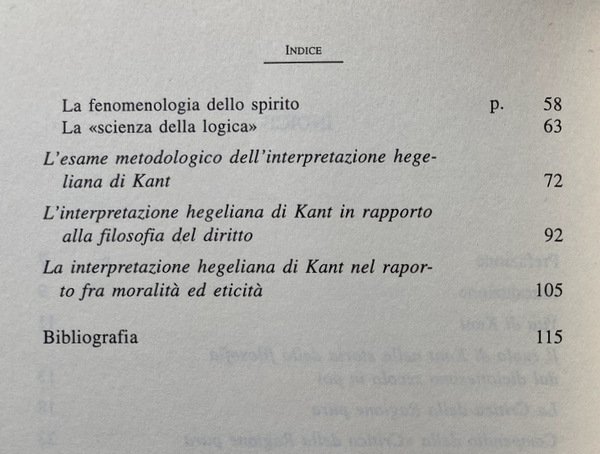 KANT E HEGEL. UN CONFRONTO CRITICO