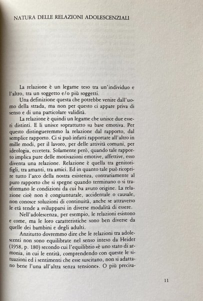 L'ADOLESCENZA COME RELAZIONE