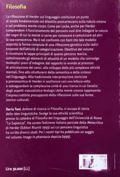 L'ALBERO DELLA MENTE. SENSI, PENSIERO, LINGUAGGIO IN HERDER