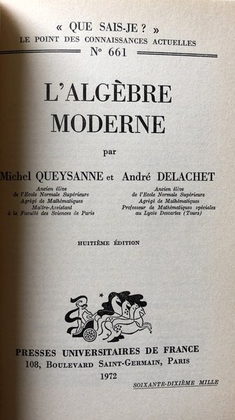 L'ALGÈBRE MODERNE