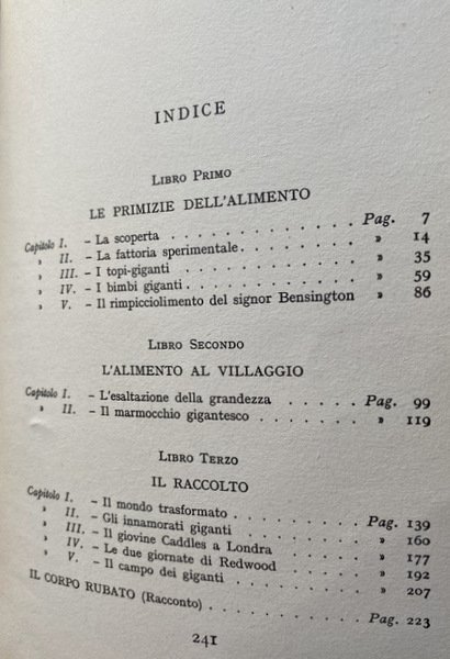 L'ALIMENTO DEGLI DEI DÈI; IL CORPO RUBATO
