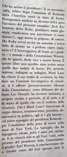 L'AMERICA RICORRE IN APPELLO. IL RAPPORTO WARREN HA SBAGLIATO?