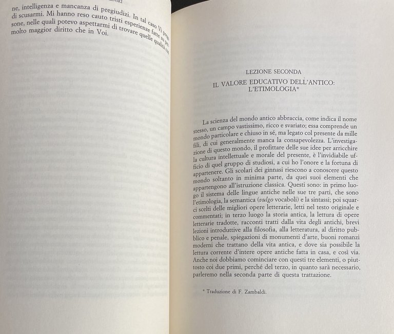 L'ANTICO E NOI: OTTO LEZIONI IN DIFESA DEGLI STUDI CLASSICI