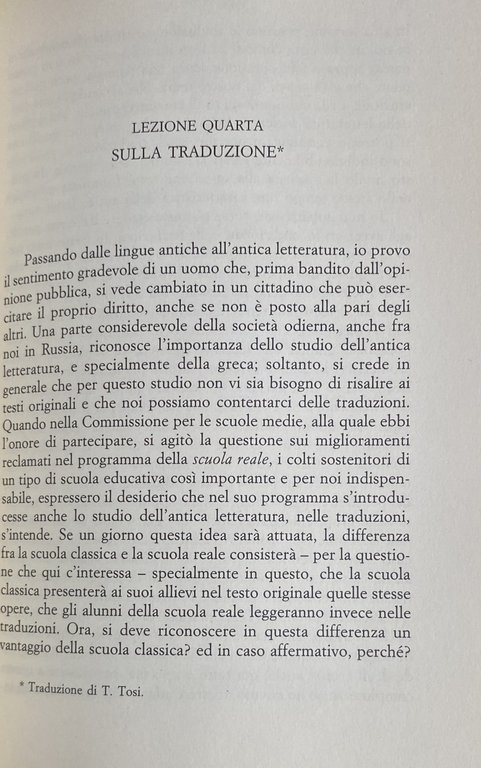 L'ANTICO E NOI: OTTO LEZIONI IN DIFESA DEGLI STUDI CLASSICI