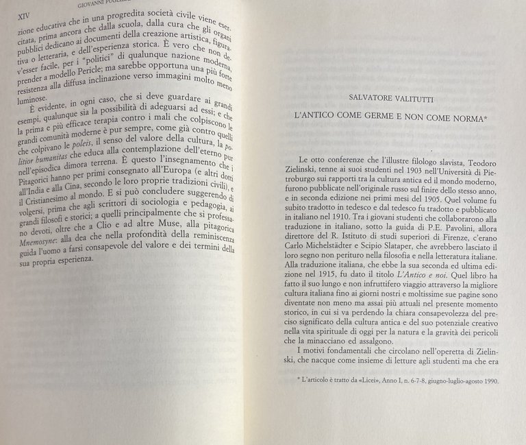 L'ANTICO E NOI: OTTO LEZIONI IN DIFESA DEGLI STUDI CLASSICI