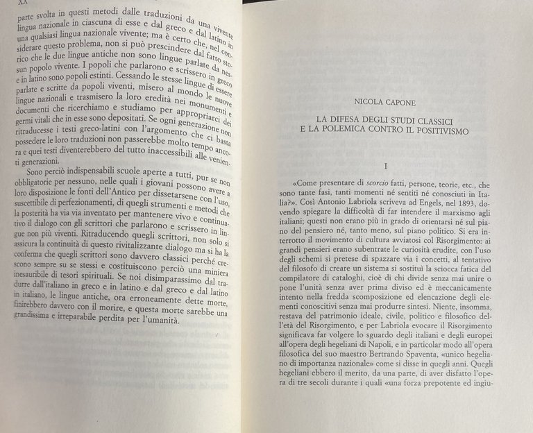 L'ANTICO E NOI: OTTO LEZIONI IN DIFESA DEGLI STUDI CLASSICI