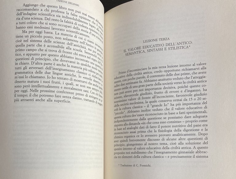 L'ANTICO E NOI: OTTO LEZIONI IN DIFESA DEGLI STUDI CLASSICI