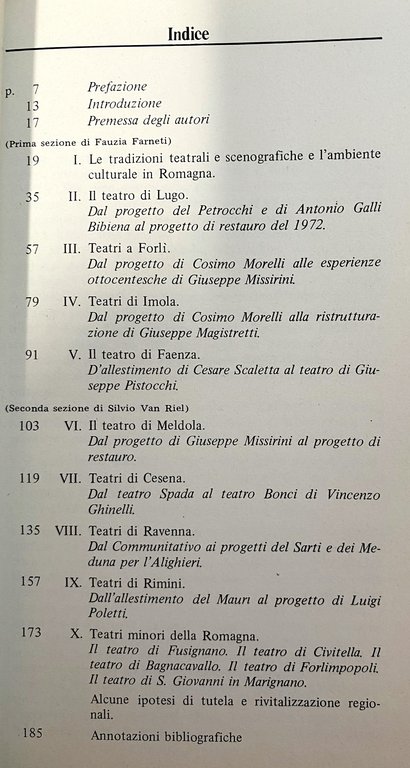 L'ARCHITETTURA TEATRALE IN ROMAGNA. (1757-1857)