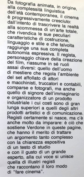 L'ARTEFICE DEL FILM. RIFLESSIONI E TESTIMONIANZE SULLA REGIA