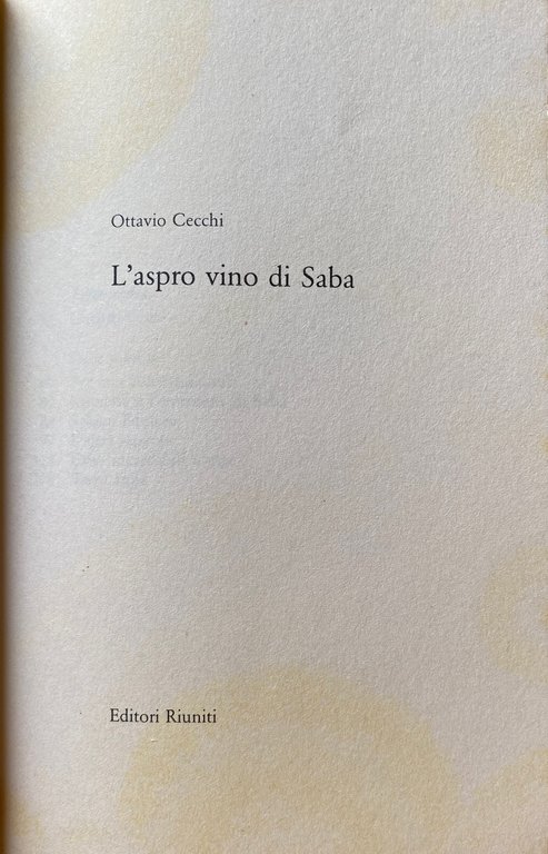 L'ASPRO VINO DI SABA