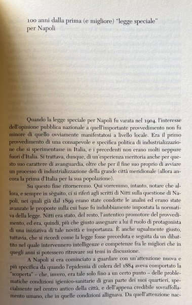 L'AVVENIRE INDUSTRIALE DI NAPOLI NEGLI SCRITTI DEL PRIMO '900. A …