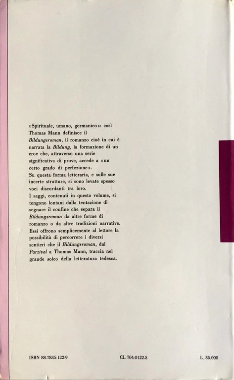 L'AVVENTURA DELLA CONOSCENZA. MOMENTI DEL BILDUNGSROMAN DAL PARZIVAL A THOMAS …