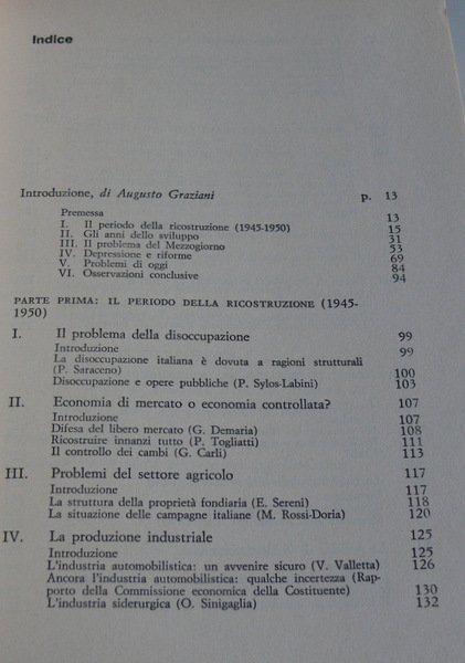 L'ECONOMIA ITALIANA (1945-1979). A CURA DI AUGUSTO GRAZIANI