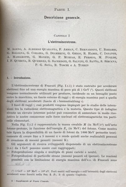 L'ELETTROSINCROTRONE E I LABORATORI DI FRASCATI