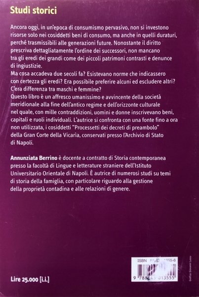 L'EREDITÀ CONTESA. STORIE DI SUCCESSIONI NEL MEZZOGIORNO PRENAPOLEONICO