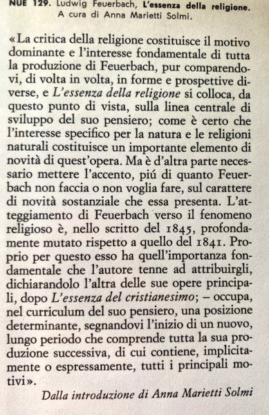 L'ESSENZA DELLA RELIGIONE. A CURA DI ANNA MARIETTI SOLMI