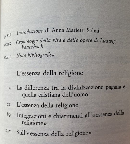 L'ESSENZA DELLA RELIGIONE. A CURA DI ANNA MARIETTI SOLMI