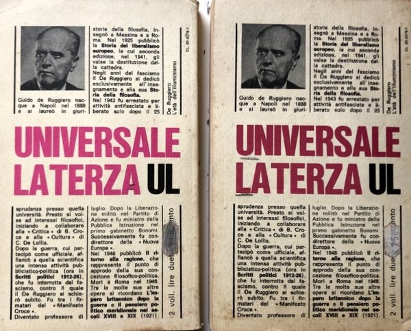 L'ETÀ DELL'ILLUMINISMO (VOLUME 1, VOLUME 2). STORIA DELLA FILOSOFIA V-5