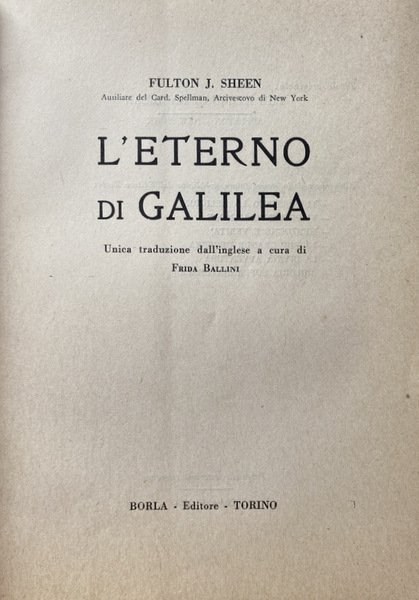 L'ETERNO DI GALILEA