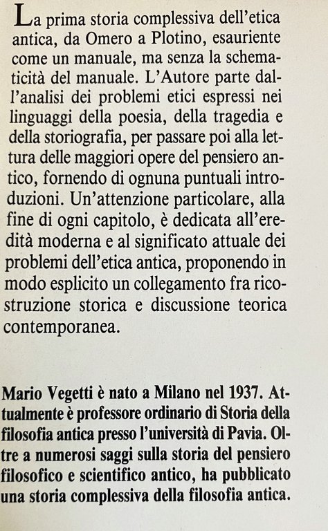 L'ETICA DEGLI ANTICHI