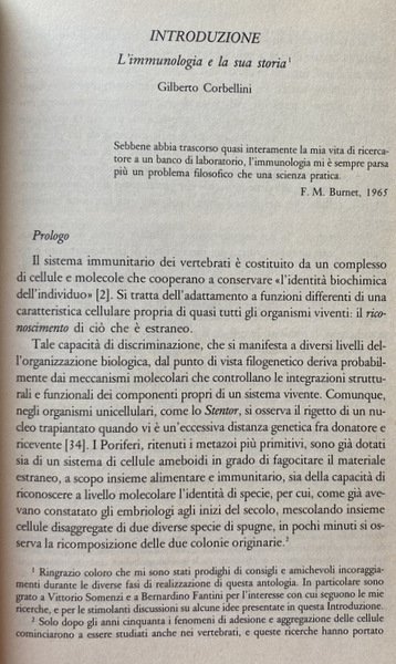 L'EVOLUZIONE DEL PENSIERO IMMUNOLOGICO. A CURA DI GILBERTO CORBELLINI