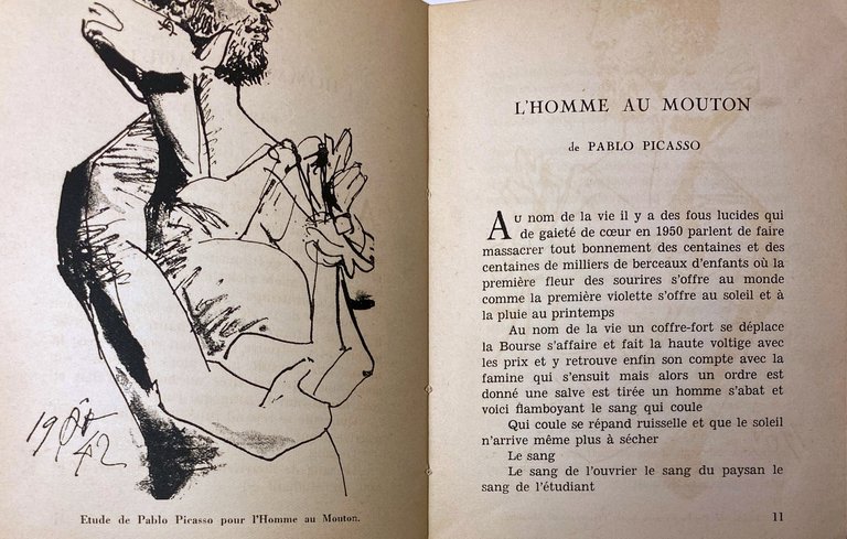 L'HOMME AU MOUTON de PABLO PICASSO