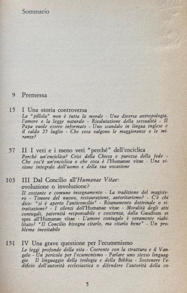 L'HUMANAE VITAE. INCHIESTA. IL PIÙ IMPORTANTE E DISCUSSO DOCUMENTO DEL …